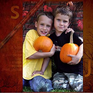 Boys and Pumpkins Right