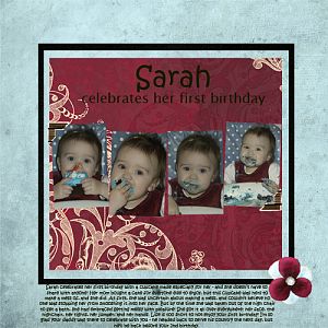 Sarah celebrates her first birthday