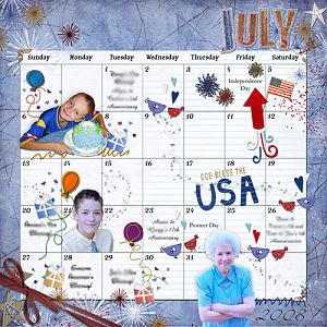 JULY Andersen Calendar, Bottom