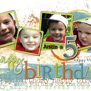 Justin's 5th Birthday Card