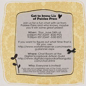 Chat with Liz!!