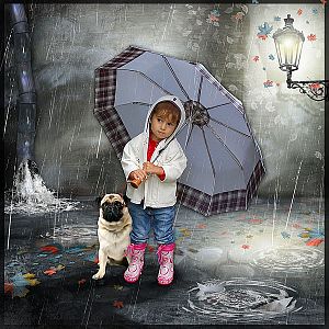 I walk in the rain  by      Albina Design