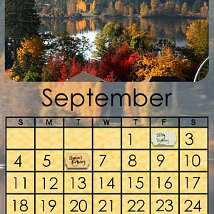 Wallet Calendar Sept