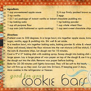 Cookie Bar Recipe Card