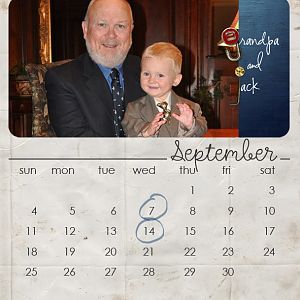 Grandpa and Me Calendar September