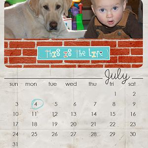 Grandpa and Me Calendar July