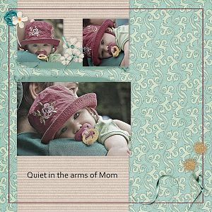 Quiet in the arms of Mom