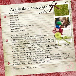 - Dark, REALLY DARK chocolate cake -