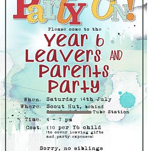 Leavers Party Invite