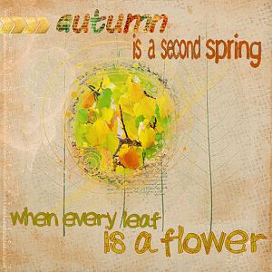 autumn is a second spring ...