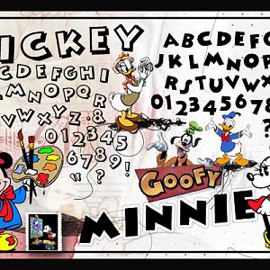 Mickey and Minnie font card