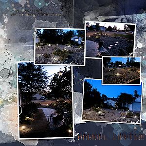 2015 The finished yard at night Anna Artsy Challenge