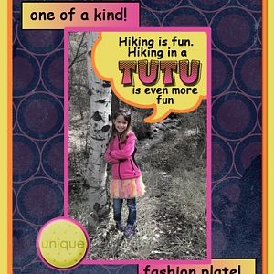 BlueFlowerArtChallenge_SpeechBubble_Hiking in a TUTU