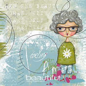 Artsy Templace Challenge:  Today I Am Beautiful (Audrey Hepburn said so!)