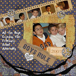 Boys Rule... at the school assembly.