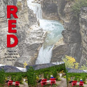 Red Chairs at the falls