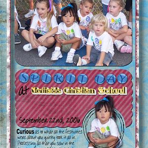 Spirit Day At NCS Preschool pg1 of a 2pg LO