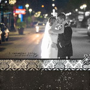 Wedding Couple on Street at Night