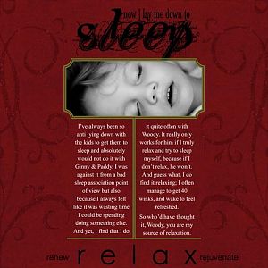THEME CHALLENGE: RELAX - I Lay Me Down to Sleep