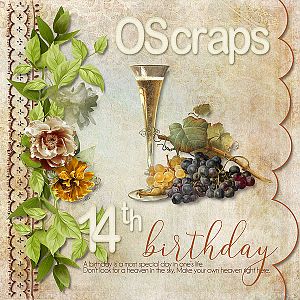 OScraps 14th Birthday Card