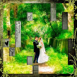Wedding Couple in Concrete Alley