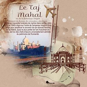 Le Taj Mahal vu de la forteresse dAgra
