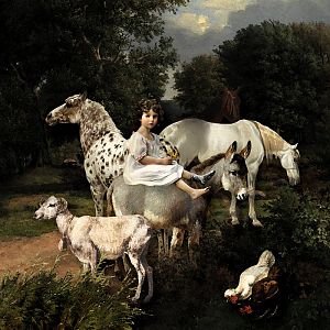 Girl with animals