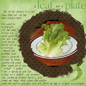 A leaf on a plate