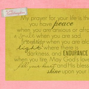 To My Goddaughter