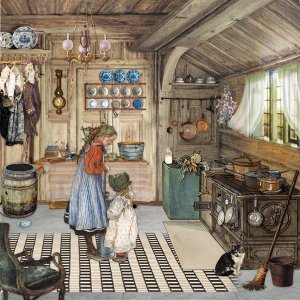Inspiration from Carl Larsson painting The Kitchen.