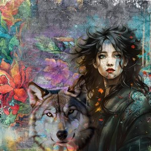 A girl and her wolf