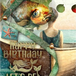 Happy Birthday Mermaid (ATC)