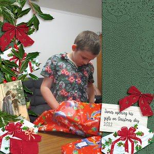 Day 10 - Create a Border - James opening his gifts