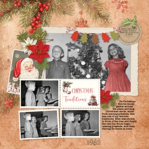 Day 7 - Redo a Layout -Christmas Traditions 1962