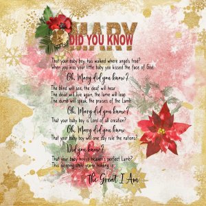 Day 12-Mary Did you Know