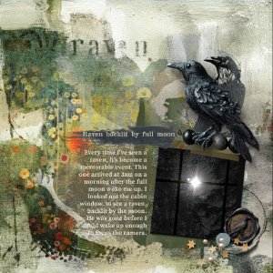 The Raven Backlit by Full Moon
