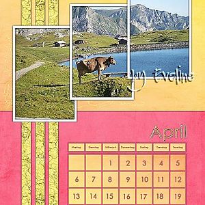 Kalendertemplates by BeDeSign April