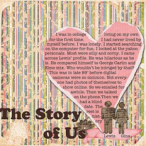 Story of Us Layout Valentine Amy Teets All mine kit