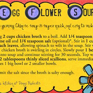 Egg Flower Soup recipe card