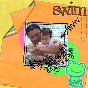 Faythe first time swimming