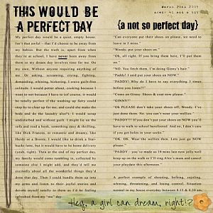 Friday Journal Challenge - Perfect Day