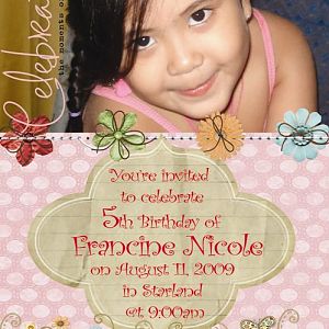 Invitation Card - 5th birthday of Nicole