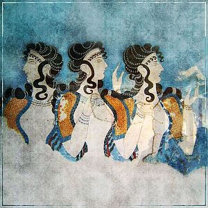 Femmes en bleues - mosaque de Cnossos (Crte)