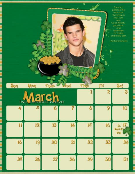 2012 Calendar - March