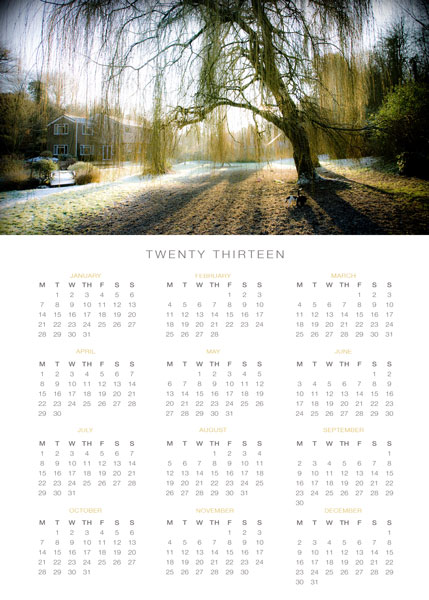 2013 Calendar 5x7
