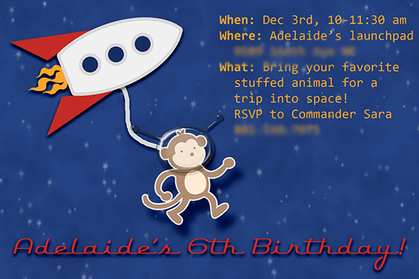 Animals in Space Invite