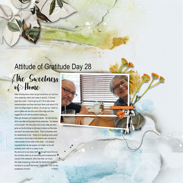 Attitude of Gratitude Day 28 - The Sweetness of Home