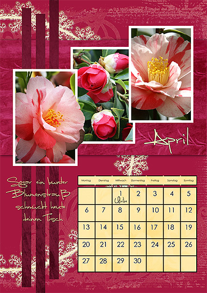 Birthday calendar 2009 - april