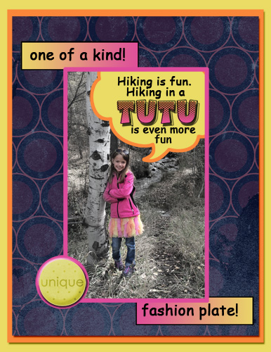 BlueFlowerArtChallenge_SpeechBubble_Hiking in a TUTU