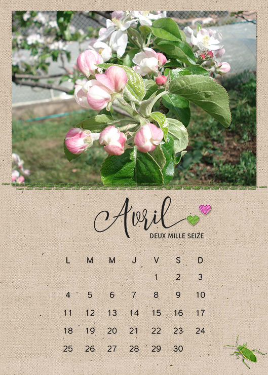 Calendar 2016 - April